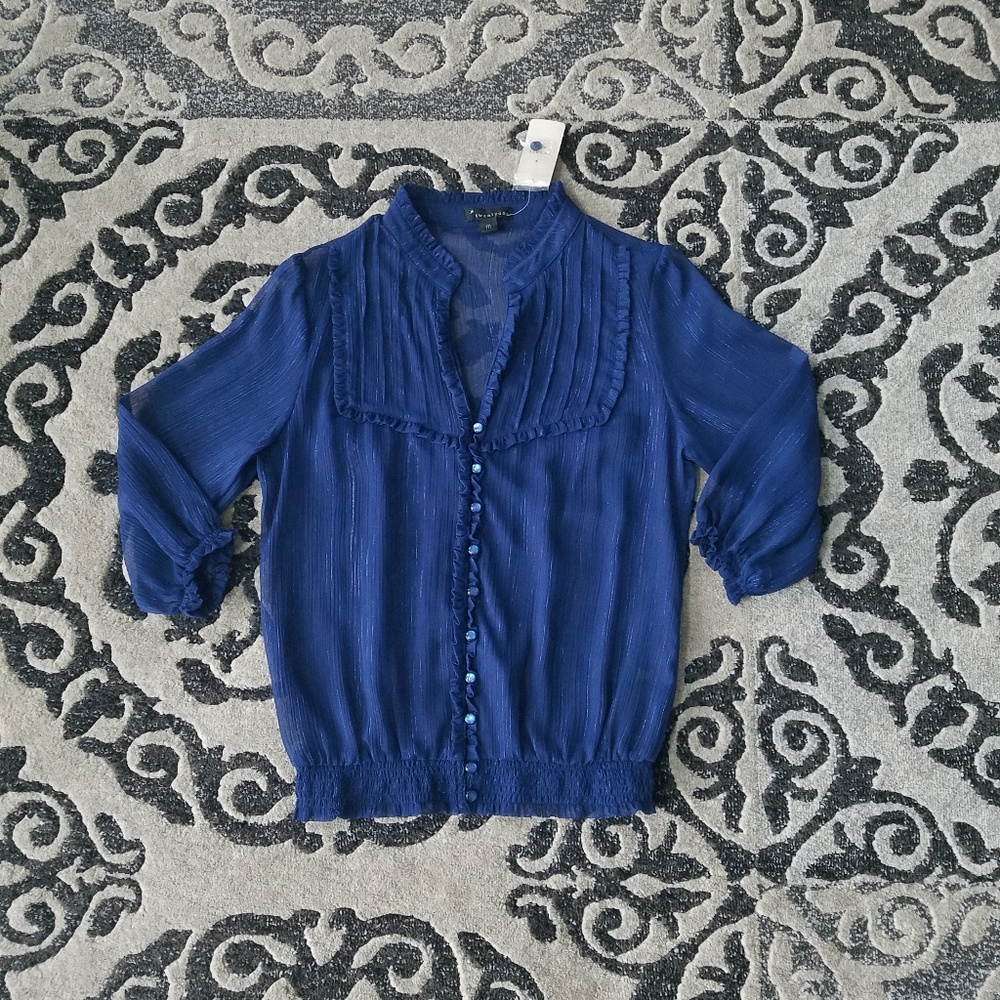 NWT Forever 21 Royal Blue Blouse.   Sz: M